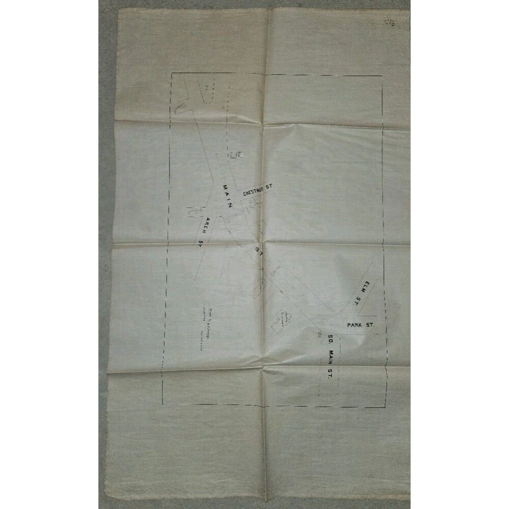 1896 Vintage hand-drawn map survey plan of Downtown New Britain, CT Court Ex. fo